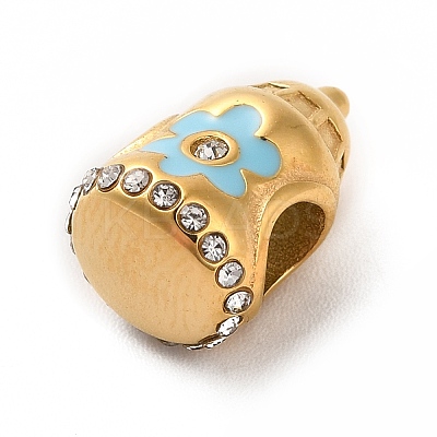 Ion Plating(IP) 304 Stainless Steel Enamel European Beads STAS-G308-24G-1