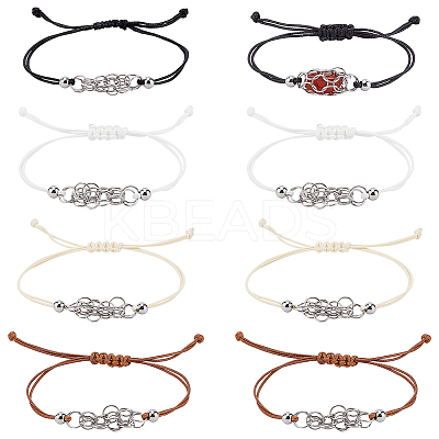 8Pcs 4 Colors 304 Stainless Steel Macrame Pouch Bracelet Making for Stone Holder AJEW-PH0011-84-1