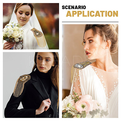 6Pcs 3 Styles Fashionable Tassel Epaulettes AJEW-GL0002-25-1