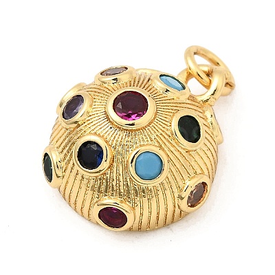 Brass Micro Pave Colorful Cubic Zirconia Pendants KK-I360-039G-1