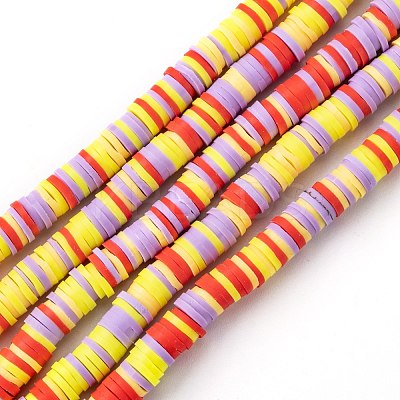 Handmade Polymer Clay Beads Strands CLAY-R089-6mm-T02B-40-1