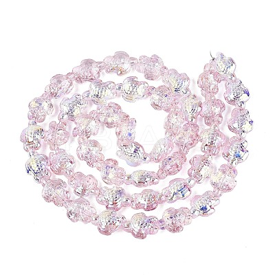 Electroplate Transparent Glass Beads Strands EGLA-N055-04A-03-1