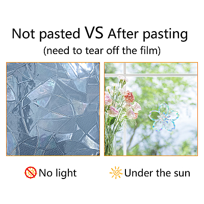 Waterproof PVC Colored Laser Stained Window Film Static Stickers DIY-WH0314-101-1