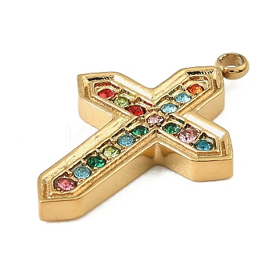 304 Stainless Steel Rhinestone Pendants STAS-P430-01A-G02-1