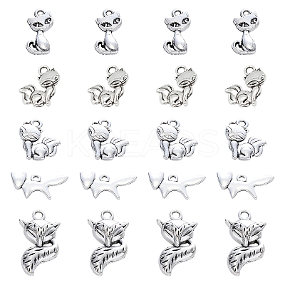 100Pcs 5 Style Tibetan Style Alloy Pendants PALLOY-SC0003-96-1