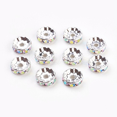 Brass Rhinestone Spacer Beads RB-A014-Z10mm-28S-1