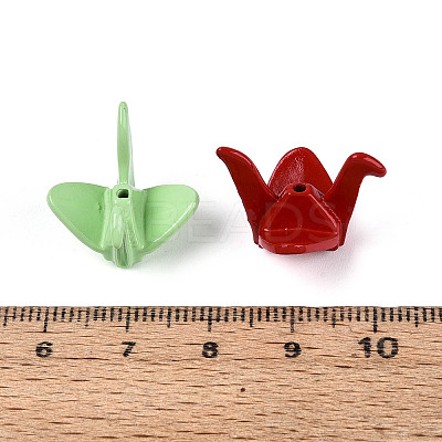 Rack Plating Spray Painted Alloy Beads PALLOY-T091-31M-1