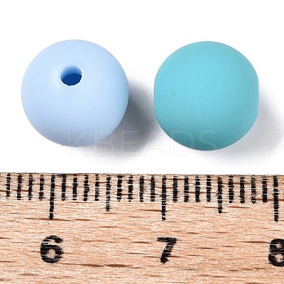 Rubberized Style Imitated Silicone Acrylic Beads MACR-T048-01C-12-1