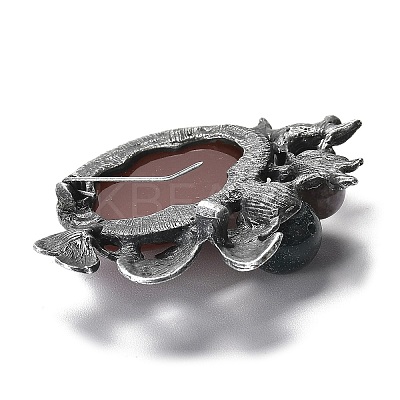Resin Imitation Agate Oval Brooches LS-JEWB-M033-02B-1