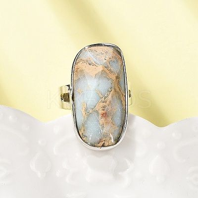 Natural Aqua Terra Jasper Finger Rings RJEW-A068-04P-1
