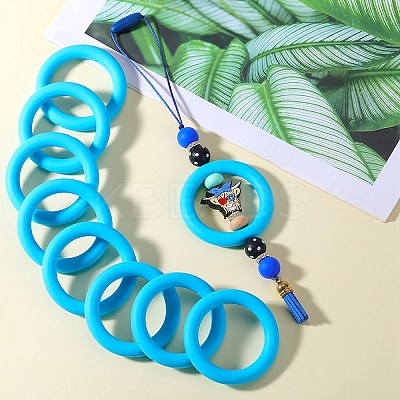 9Pcs Ring Food Grade Eco-Friendly Silicone Focal Beads JX895F-1