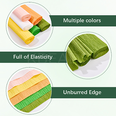 6 Rolls 6 Colors Handmade Crepe Paper DIY-CP0012-89B-1
