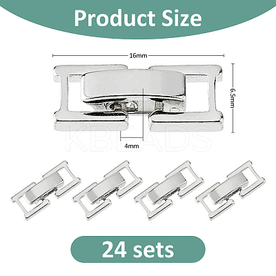 24 Sets Eco-Friendly Brass Watch Band Clasps KK-FH0007-75B-P-1