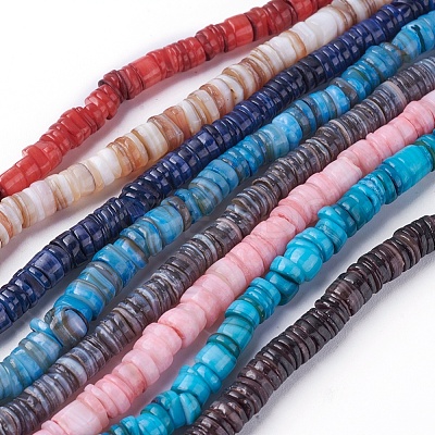 Shell Beads Strands SSHEL-E571-49-1