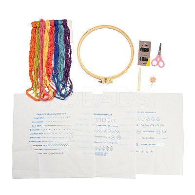 DIY Embroidery Stitches Practice Kit for Beginners DIY-NH0006-01A-1