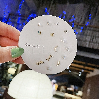 7 Pairs Anti-Tarnish Exquisite Alloy Stud Earrings Sets for Girls Women WG93702-43-1