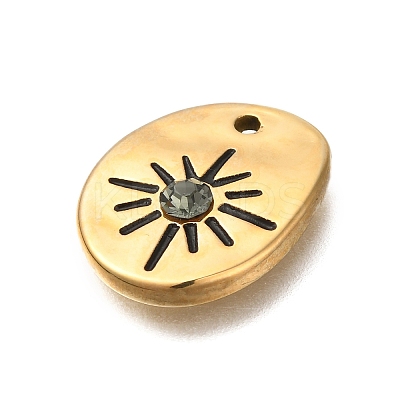 Ion Plating(IP) 304 Stainless Steel with Rhinestone Pendants STAS-Q335-14G-1