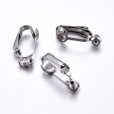 Tarnish Resistant 304 Stainless Steel Clip-on Earring Converters Findings STAS-O110-20P-1