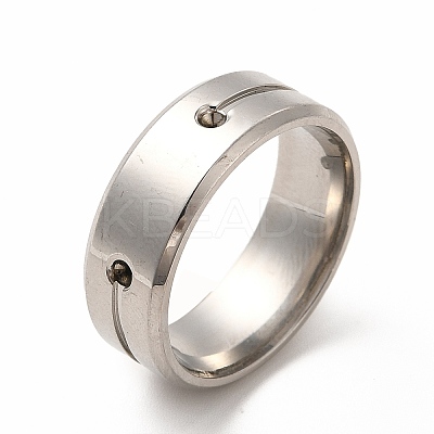 Tarnish Resistant 201 Stainless Steel Finger Ring Findings STAS-P323-02P-1