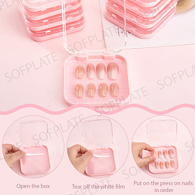 9Pcs Plastic Fake Nail Tips Storage Box CON-SP0001-15A-1