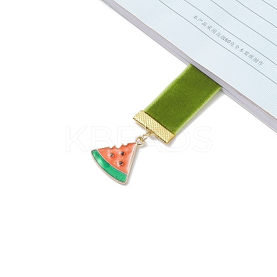 Fruit Alloy Enamel Pendant Bookmarks AJEW-JK00218-1