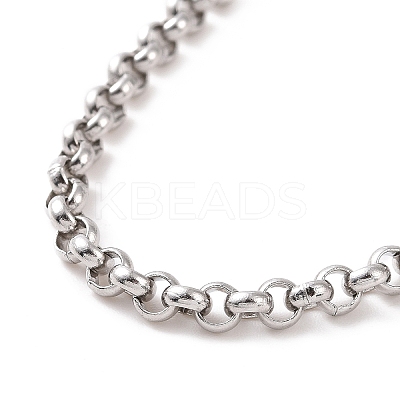 Non-Tarnish 304 Stainless Steel Rolo Chain Bracelet for Men Women BJEW-E031-06P-08-1