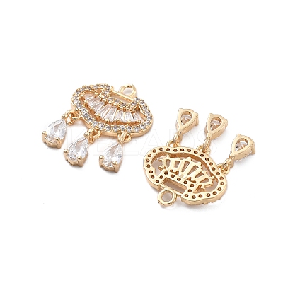 Brass Micro Pave Cubic Zirconia Pendants KK-B125-29G-1