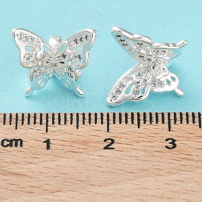 Rack Plating Brass Clear Cubic Zirconia Pendants KK-B078-03S-1