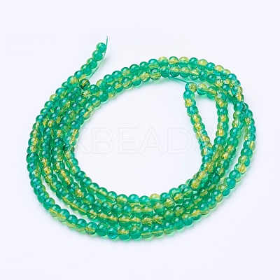 Spray Painted Crackle Glass Beads Strands X-CCG-Q002-4mm-07-1