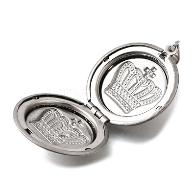 316 Stainless Steel Locket Pendants STAS-C123-04B-P-1