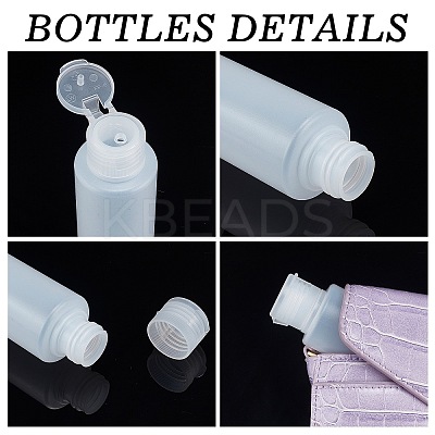 100ml PE Plastic Empty Refillable Flip Cap Bottles LS-MRMJ-WH0037-13C-1