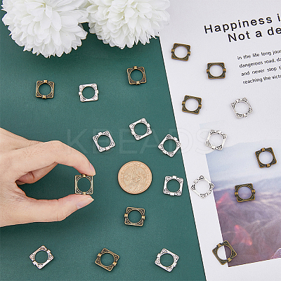 160Pcs 2 Colors Tibetan Style Alloy Bead Frames TIBEB-HY0001-06-1