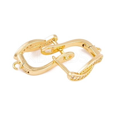 Rack Plating Brass Cubic Zirconia Hoop Earring Findings KK-S374-04G-05-1