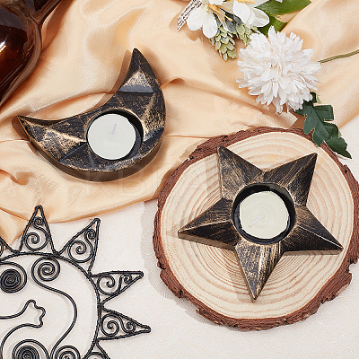 2Pcs 2 Styles Resin Candle Holder AJEW-GA0002-87B-1