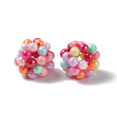 Handmade Plastic Imitation Pearl Woven Beads KY-P015-02-1