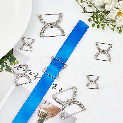 12Pcs 3 Styles Alloy Rhinestone Underwear Strap Adjustment Buckles FIND-WR0010-52-1