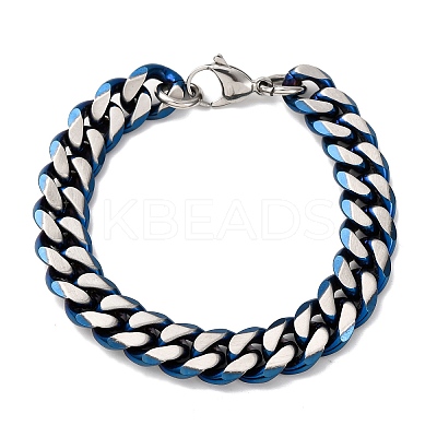 304 Stainless Steel Cuban Link Chain Bracelets for Men Women BJEW-C124-04B-01-1