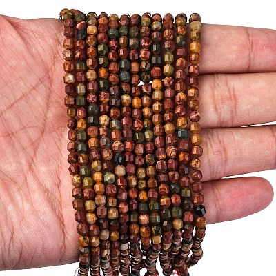 Natural Picasso Stone/Polychrome Jasper Beads Strands G-A260-A24-01-1
