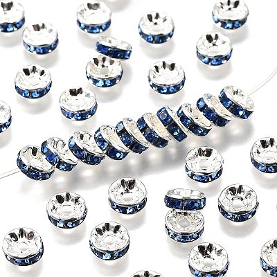 Brass Grade A Rhinestone Spacer Beads RSB038NF-14-1