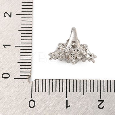 Rack Plating Brass Micro Pave Clear Cubic Zirconia Peg Bails KK-F876-24P-01-1