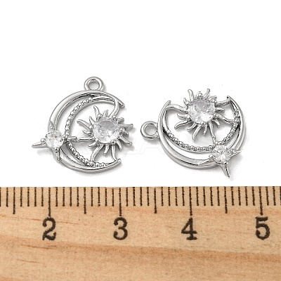 Brass Micro Pave Clear Cubic Zirconia Pendant KK-H460-21P-1