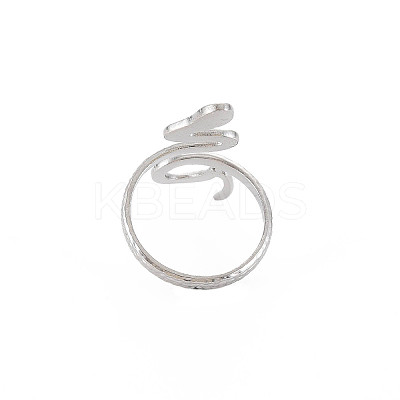 Non-Tarnish 304 Stainless Steel Snake Wide Open Cuff Ring for Women LS-RJEW-S405-160P-1