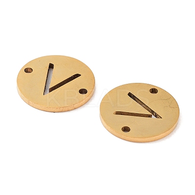 PVD Vacuum Plating 201 Stainless Steel Hollow Flat Round Links FIND-R149-03V-G-1