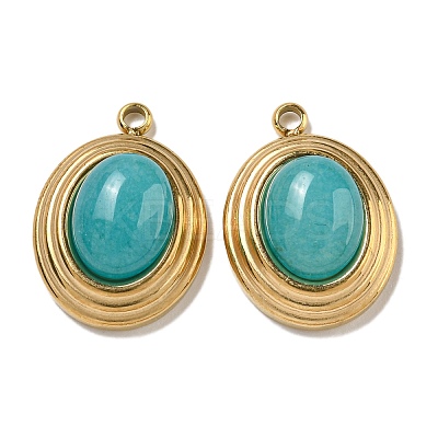 Natural Dark Turquoise Jade Dyed Pendants STAS-L025-007G-06-1