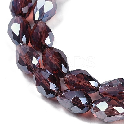 Transparent Electroplate Glass Beads Strands EGLA-N013-T8mm-B03-1