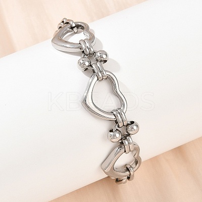 201 Stainless Steel Cable Chain Bracelets for Women BJEW-B143-14P-1