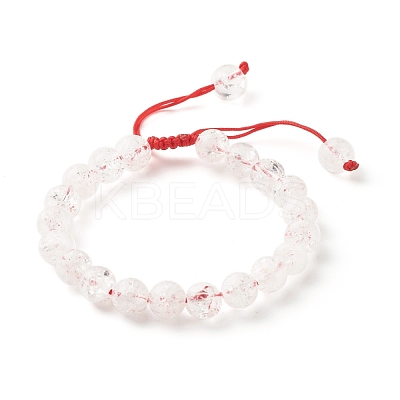 Natural Crackle Quartz & Lava Rock Braided Bead Bracelets Set BJEW-JB07212-02-1