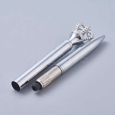 Platinum Big Crown Pen AJEW-K026-01G-1