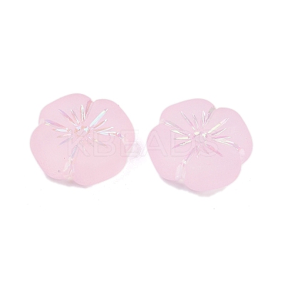 Frosted Transparent Acrylic Beads OACR-P029-19B-05-1