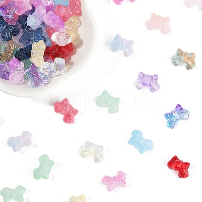 120Pcs 15 Colors Transparent Spray Paint Glass Beads GLAA-FS0002-12B-1